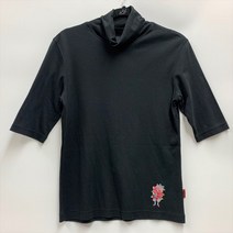 가다컴퍼니 OLLEBOREBLA 오레보레브라 돼지자수 5부 썸머코튼 터틀넥 티셔츠 C834