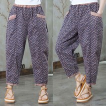 벅시루 여성 플라워토핑 레이스포켓 항아리 배기 똥싼바지