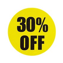 30% 할인숫자 스티커 마트 원형 스티커