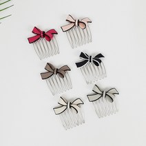 프랑스핀 파스텔톤 더블 리본 포인트 헤어 빗핀