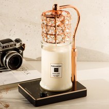 러블리 스퀘어 높이조절 불빛조절 캔들워머 루시드워머 + 천연소이캔들 750g세트, 레드로즈750g, 루시드_로즈골드블랙(일반)