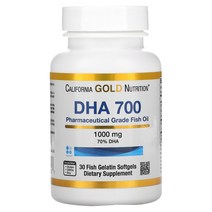 캘리포니아 골드 뉴트리션 DHA 700 피쉬 오일 제약 등급 1 000mg 피쉬 젤라틴 소프트젤 30정옵션확인필수