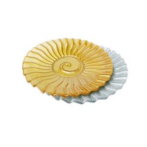 레트로 플레이트 디저트접시 태양접시 선물 주방용품 용기 브런치접식기 특이한그릇 테이블웨어, 실버(유리-37)