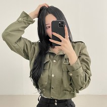 입꼬 에그 포켓 스트링 크롭야상 숏자켓2color