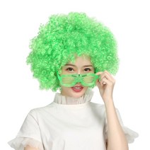 그린 점보 뽀글이 파마 가발 폭탄머리 컬러가발