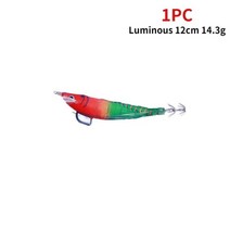 1-3 개 12cm 14.3g 야광 미끼 오징어 후크 나무 새우 소프트 지그 시뮬레이션 실리콘 문어 낚시 태클과 같은 생활, 1pc Fish Lure 05_CHINA