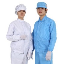 MK 제전방진복 상의 C카라 정전기방지 크린룸 제전복 방진복, M, 스카이블루, 1개