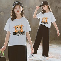 베비포 여아용 미니카우 반팔티 롱팬츠 상하복 세트 UA5