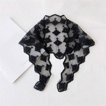 손뜨개 스카프 숄 크로쉐 삼각형 자수 꽃 목도리 랩 니트 레이스 머리 반다나 손수건 DIY 모자 액세서리