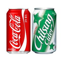 코카콜라 (특수채널용) +칠성사이다(업소용), 96캔, 355ml