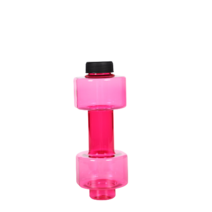 물 덤벨 스포츠 병 대용량 체육관 러닝 피트니스 보디 빌딩 운동 야외 자전거 캠핑 사이클링 병, 분홍색, 하나