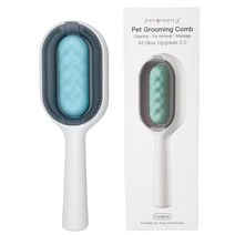 샤르르 강아지 고양이 브러쉬 브러시 빗 물탱크 장모 단모 마사지 빗질 브러싱 털관리, 블루, 1개