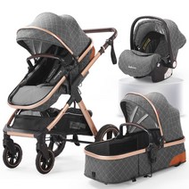 다기능 아기 유모차 쉬운 폴더블 여행 휴대용 안전 좌석 6가지 색상 3 in, X1grey01