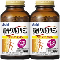 Asahi Glucosamine Chondroitin Collagen 일본 아사히 글루코사민 콘드로이틴 저분자 콜라겐 히알루론산 비타민 720정(90일분) 2팩, 한세트(2통), 720정