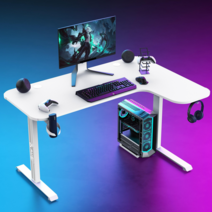 아우스 위너렉스 L시리즈 카본 LED 게이밍책상 컴퓨터책상 좌 우 선택가능 1400 1600 1800, 기본형(화이트) 1400(R)