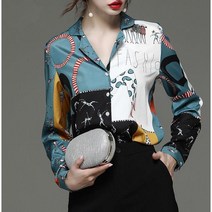 쇼룸 여성 블라우스 봄블라우스 명품라인 루비 브이넥셔츠