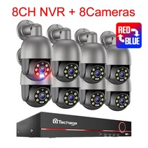 멀티포트충전기 100w c타입 techage 보안 카메라 시스템 8ch 5mp hd, 없음, 8채널 8PTZ 카메라