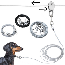 개 강아지 리드줄 개목줄 마당줄 와이어 줄 개줄 견인, 10M, 2.블랙 코팅 와이어, 4mm(중형)