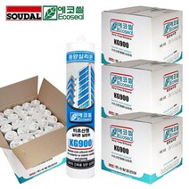 동양 에코씰 비초산 실리콘 KG900 1박스(25개) 백색 회색 투명 건축용 실란트, 에코씰 KG900(백색)-박스단위