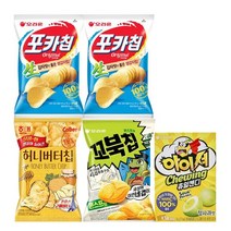 오리온제과 포카칩 오리지널 66g 2개 + 허니버터칩60g + 꼬북치콘스프 65g + 아이셔 청사과 42g 5종, 2세트