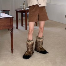 여자신발 미디부츠 따뜻한신발 겨울털슈즈 양털단화 낮은굽