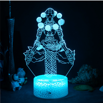 오버워치 3D 아크릴 스탠드 무드등 만들기 LED DIY 조명 취침등 집들이 선물, 블랙 16색 리모콘, 452 젠야타