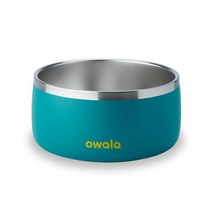 Owala 반려동물 그릇 - 내구성 있는 스테인리스 스틸 개 고양이 및 모든 반려동물을 위한 음식 물 그릇 미끄럼 방지 베이스 680.4g(24온스) 블랙 (매우 베리, 48 oz, Turquoise & Caicos, Turquoise & Caicos