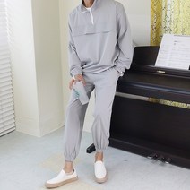 이너프데이 남자 여름 아노락 조거바지 세트 오버핏 바람막이 반집업 트레이닝복