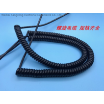 스프링 케이블 전선 나선형 와이어 전원, 블랙 2심 X0.3평방 최대길이2m