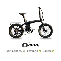 퀄리스포츠 Q맥스 36V 350W 풀서스펜션 20인치 접이식 전기자전거, 스로틀겸용, 완조립퀵배송(서울/경기), 블랙