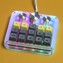 왼손 숫자 키보드 한손 메크로 업무용 대량등록 매크로 qmk를 통해 15 키 rgb 포토샵 ai 유형 c 3 손잡이 인코딩 프로그래머블, 대문자 없음, 빨간 스위치, 대문자 없음, 롤