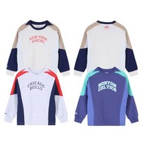 NBA KIDS 컬러블록 우븐믹스 맨투맨