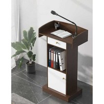 강의용 책상 교회 대학교 강의대 사회대 강론대 배너, 오크 화이트서랍1 도어1