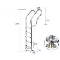2023신상 스테인리스 수영장사다리 계단 풀장 발판 난간 계단 펜션 요트, SF-5 (1.2)
