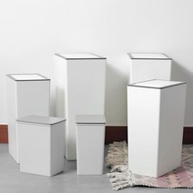 원터치 슬림 휴지통 뚜겅있는 예쁜 인테리어 쓰레기통 종량제 화이트 사각 다용도, 03 슬림라인 휴지통 원터치형(12.7L)