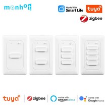 스마트 스위치 블루투스 지그비 푸시 버튼 벽 조명 물리적 110 220V 중립 없음 투야 무선 제어 알렉사 구글 홈, 04=4Gang
