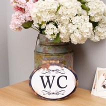 WC 화장실표시 빈티지소품 매장픽토그램 표지판 셀프간판 대문명패 표찰