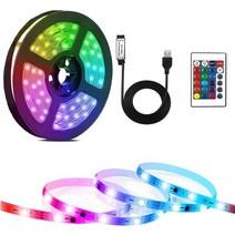 셀프 레일조명 레일등 마그네틱 주방 식물등 ColorRGB LED 스트립 조명 RGB 5050 유연한 리본 장착 led 테, 01 5V APP 24 KEY_02 10m