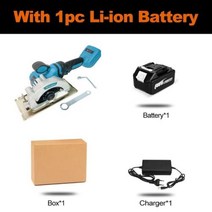 미국 3인치 그라인더 전기 싱글 리튬 손전등 원형톱 3 단락 5 인치 125 mm 충전식 절단기, A 1 battery+미국