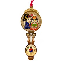 담은코리아 골드책갈피 북마크 외국인선물 칠색한국이야기 책갈피, 1개, 열쇠신랑쌍