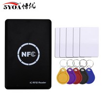 NFC 스마트 카드 리더 작가 RFID 복사기 복사기 13.56MHz USB 프로그래머 키 fobs 카드 ID IC EM UID S50 MF ISO14443A 태그|컨트롤카드, 단일, 10 UID Keys Only