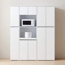 바로방가구 히트 1800 주방수납장 부엌 밥솥 전자렌지대 틈새장 세트, 화이트