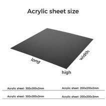 레이저마킹기 레이저 각인기 CNC 커팅기 아크릴 보드 광택 순수 블랙 300Mm * 플렉시 유리 플라스틱 시트, 04 300x300x3mm