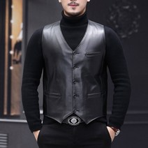 남성 가죽 조끼 베스트 클래식 정품 양모 v-넥 겨울 따뜻한 드레스 옴므 캐주얼 민소매 정장 gilet