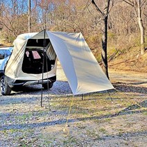 튼튼한 차박 도킹 텐트 쉘터 대형 원터치 차량용 꼬리 리빙쉘 차량 전실 타프, 베이지 세트 트리플 플러스 주문은 차종 비고해주세요