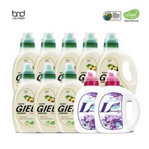 세제혁명 W지엘플러스 1300ml 8통+섬유유연제1L 2통