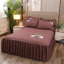 침대 스커트 매트리스 커버 무지개 프린트 싱글 레이어 레이스 어린이 bed skirt 배드 스커트