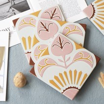 북유럽자기질패턴 핑그린 타일 200mmX200mm, 25장, 2X2092