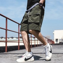 남성 카고 반바지 레저 스포츠 여름 팬츠 루즈 핏 5부