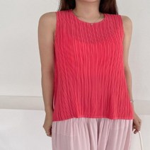 Pleats B A-Line Blouse - 민소매 청록/FREE
